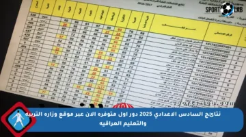 نتائج السادس الإعدادي 2025 دور أول متوفرة الآن عبر موقع وزارة التربية والتعليم العراقية
